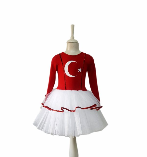 23 nisan kirmizi beyaz kiz cocuk kostumu