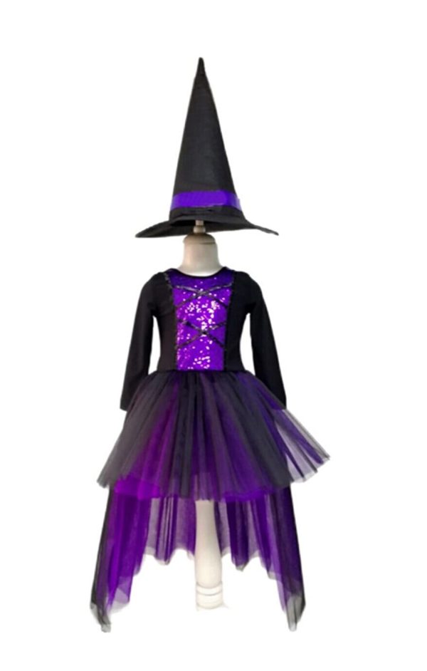 cadi mor halloween kiz cocuk kostumu