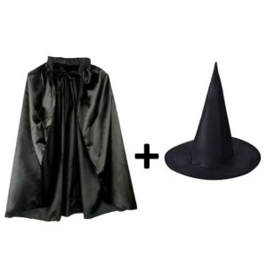 halloween cadi pelerinli ve sapkali cocuk kostumu