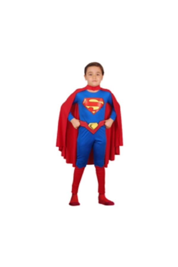 kassiz superman pelerinli erkek cocuk kostumu