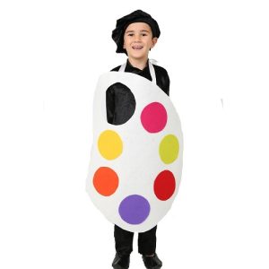 ressam palet desenli cocuk kostumu