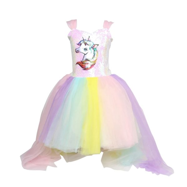 unicorn atli dogum gunu parti kiz cocuk kostumu