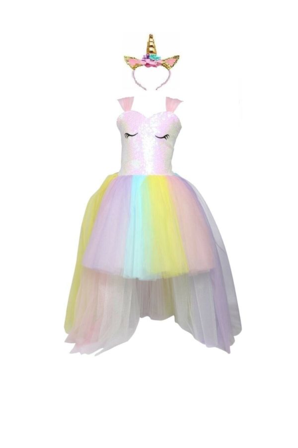 unicorn kat kat tullu dogum gunu parti kiz cocuk kostumu
